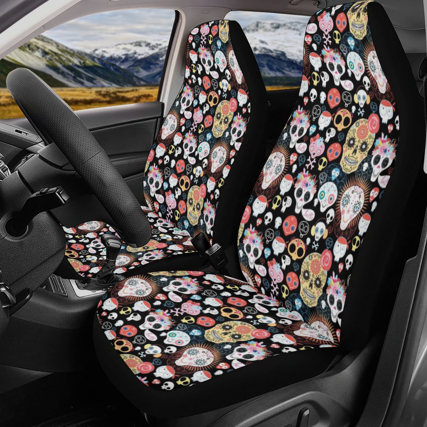 Dia de los muertos skull car tool, sugar skull girl car tool, mexico mat for vehicles, floral skull seat cover for truck, dia de los muertos