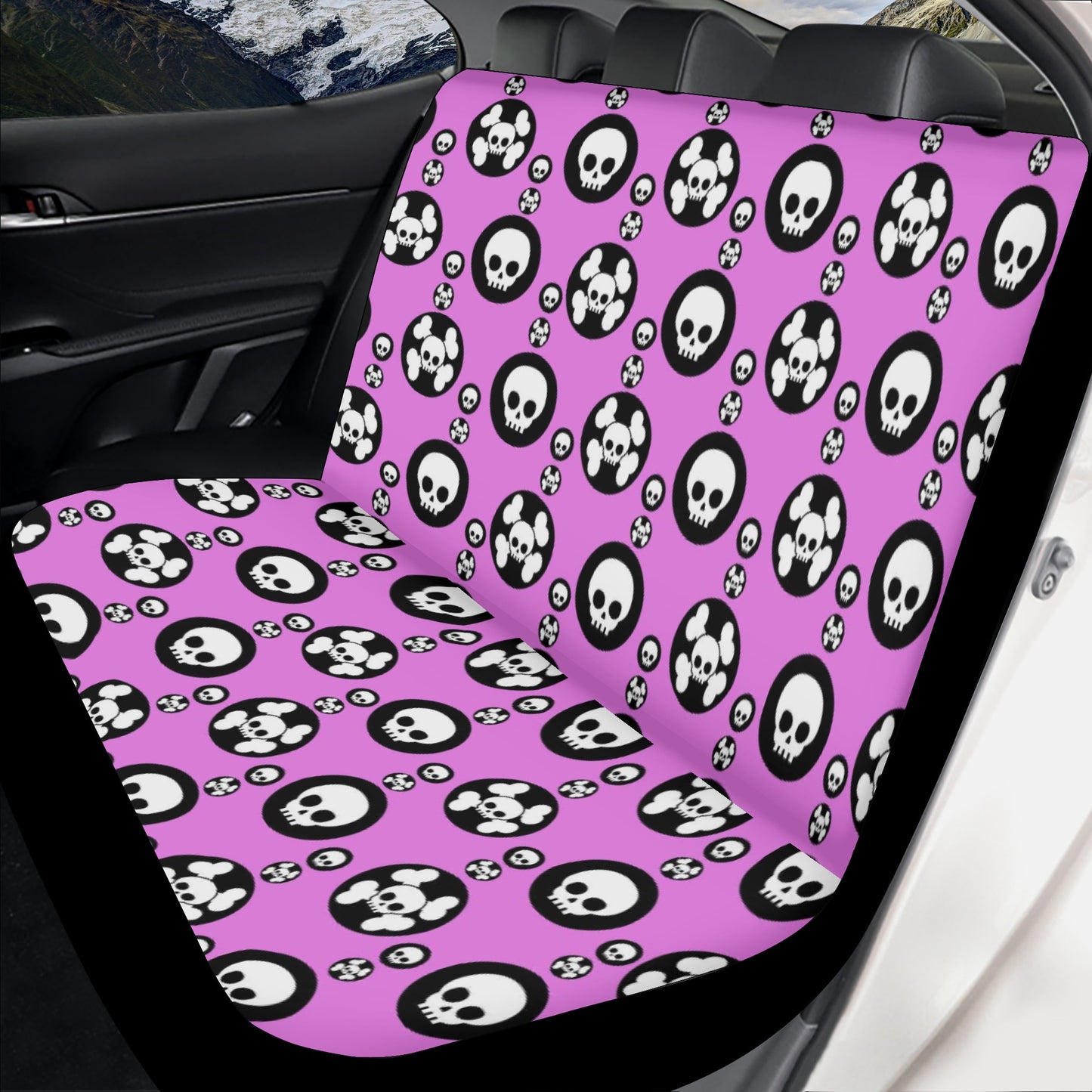 Motorcycle skull seat cover for car, biker skull slip-on seat covers, rose skull car mat flooring, death skull seat cover protector, biker s