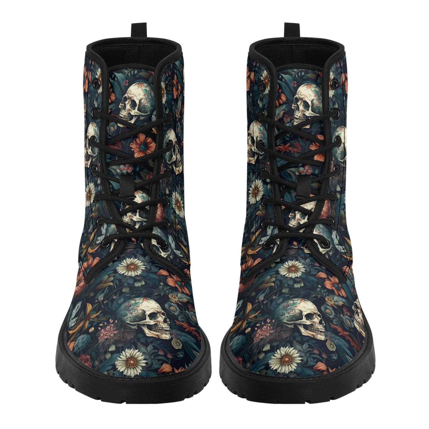 Grim reaper men women boots, horror waterproof Lace Up Anti-Slip platform nooties, flame skull unisex boots, flaming skull ankle booties, ev