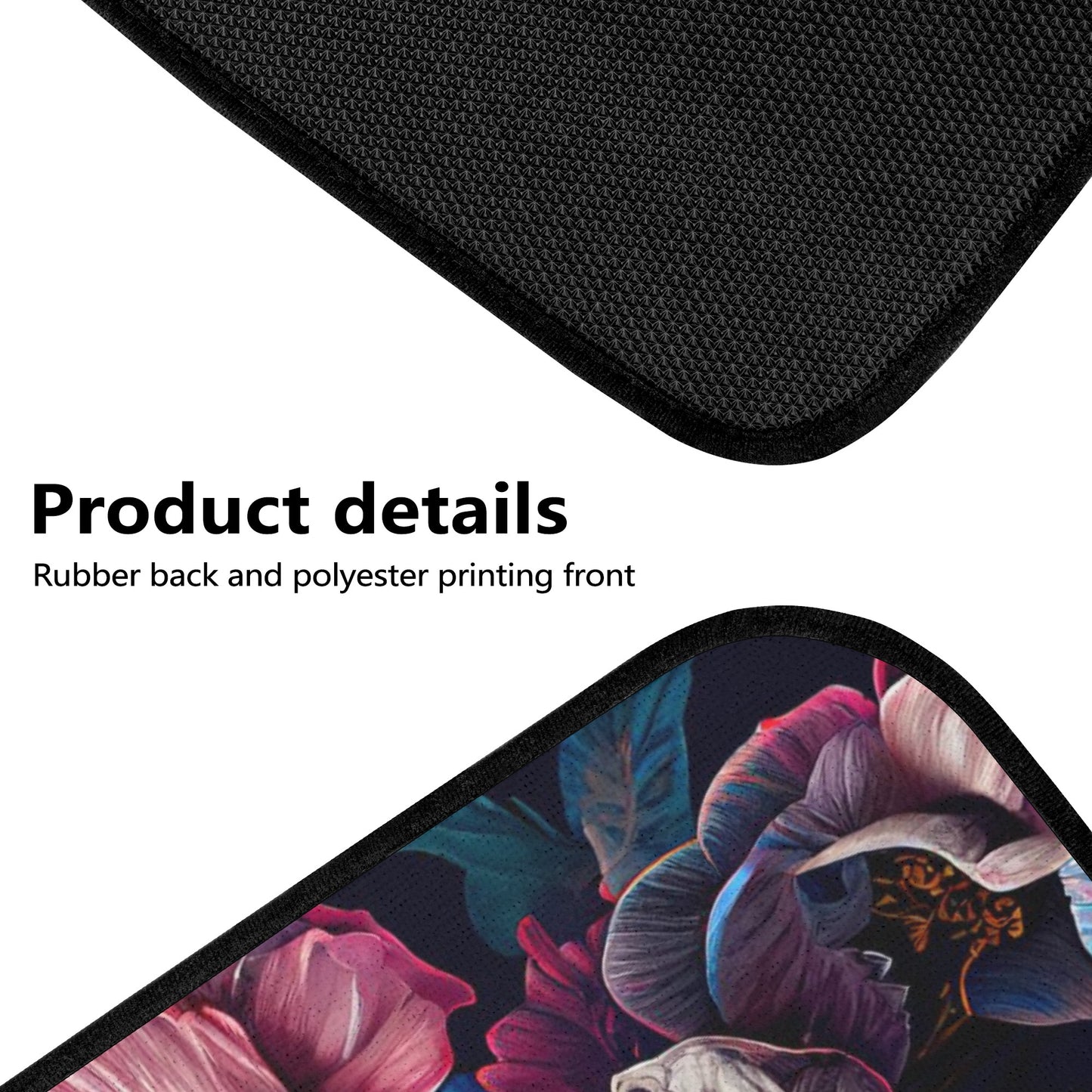 Flower skull car seat cover full set, flame skull mat for car, biker skull car mat, flower skull truck seat cover, gothic skull cover cushio Car Floor Mats