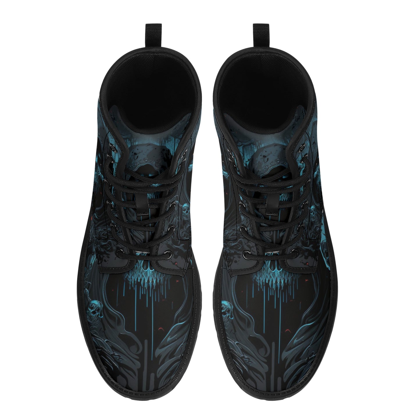 Evil boots, goth men women shoes, death skull waterproof Lace Up Anti-Slip platform nooties, gothic skull waterproof shoes, punisher skull w