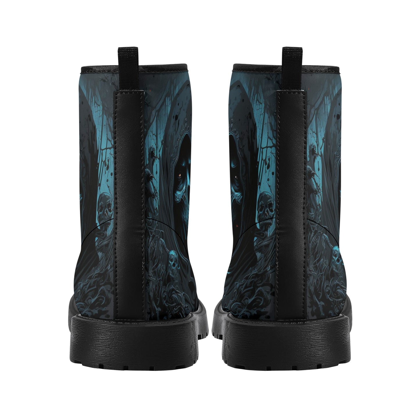 Evil boots, goth men women shoes, death skull waterproof Lace Up Anti-Slip platform nooties, gothic skull waterproof shoes, punisher skull w
