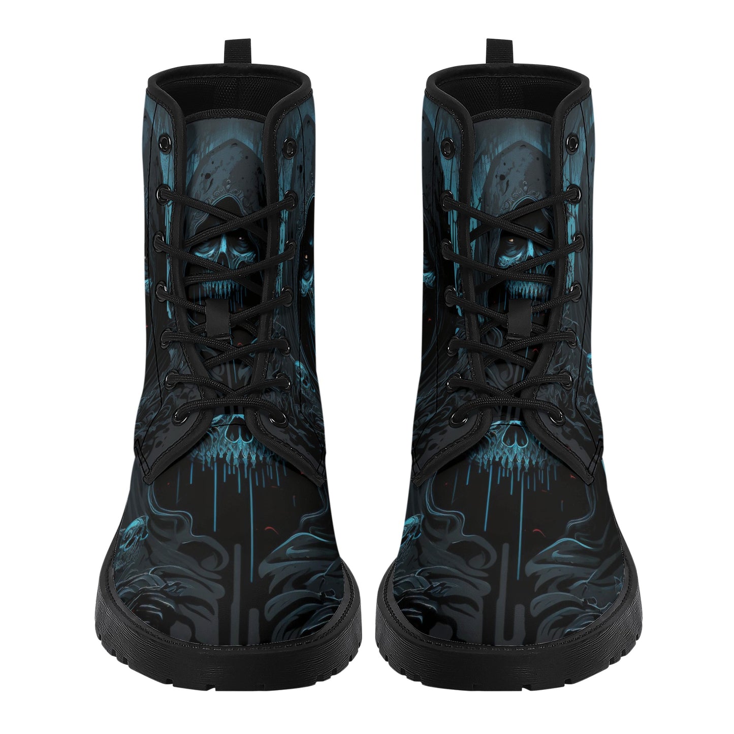 Evil boots, goth men women shoes, death skull waterproof Lace Up Anti-Slip platform nooties, gothic skull waterproof shoes, punisher skull w