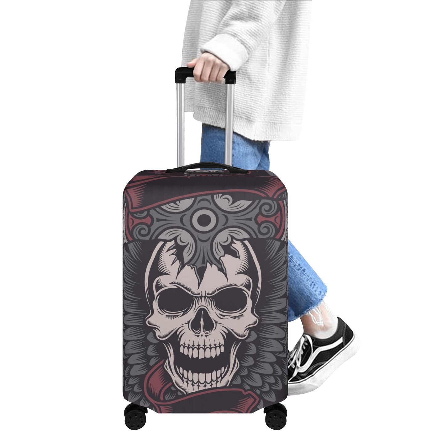 Evil luggage protector, skeleton suitcase, punisher skull luggage tag, skull luggage cover, evil suitcase cover, halloween luggage cover set