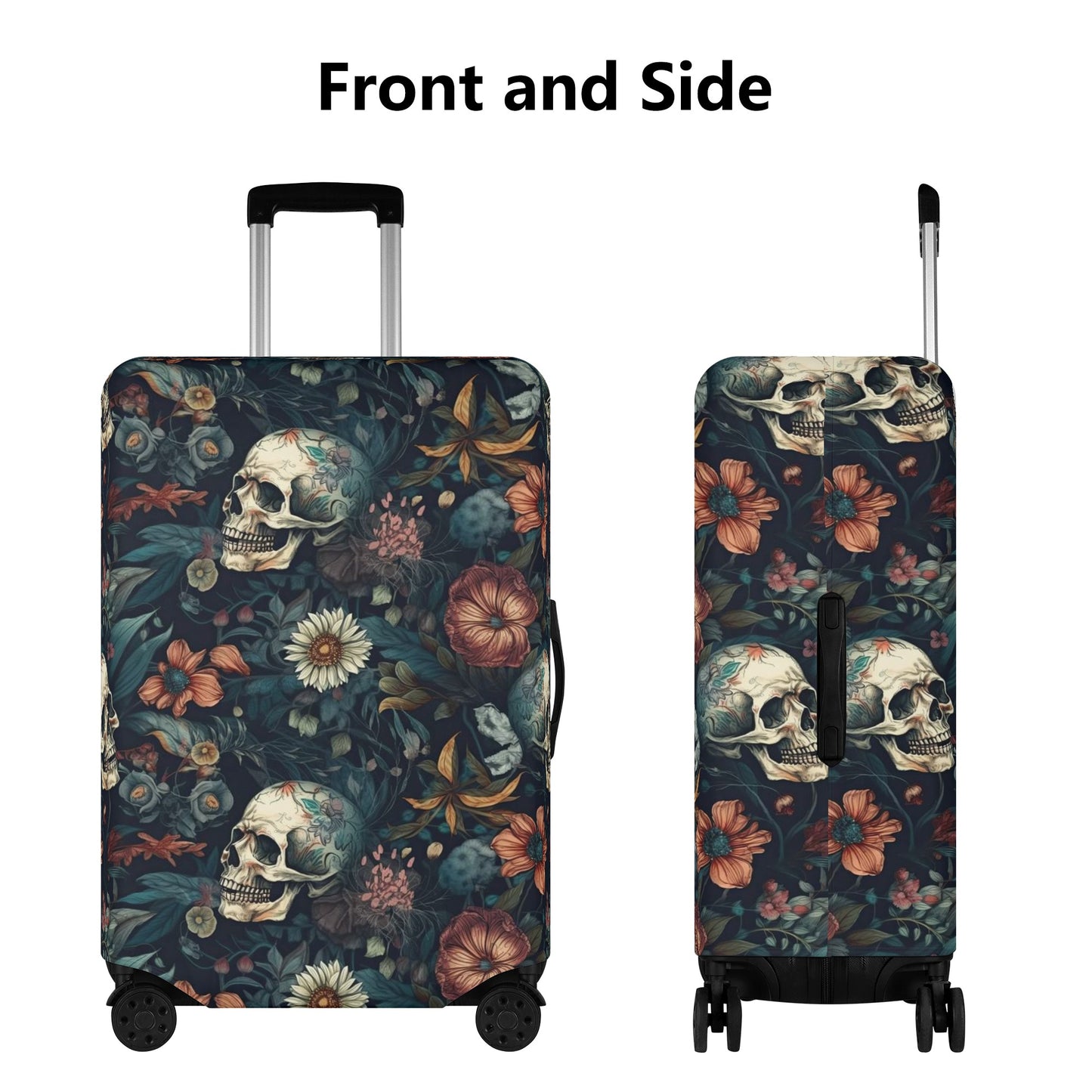 Goth suitcase tag, halloween suitcase tag, punisher skull suitcase cover, grim reaper luggage, rose skull suitcase tag, biker skull luggage