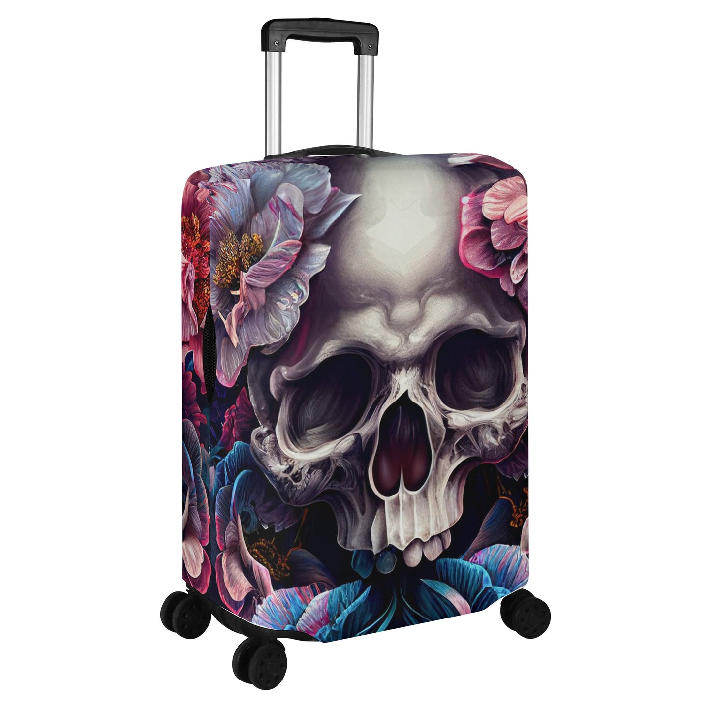 Evil suitcase protector, flaming skull luggage tag, gothic skull suitcase tag, rose skull luggage protector, gothic skull luggage protector, Luggage Cover