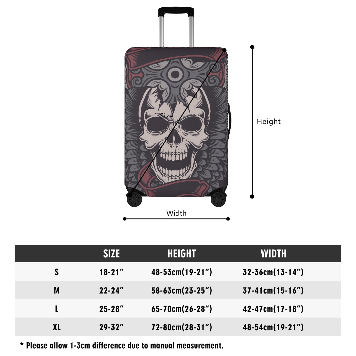 Evil luggage protector, skeleton suitcase, punisher skull luggage tag, skull luggage cover, evil suitcase cover, halloween luggage cover set