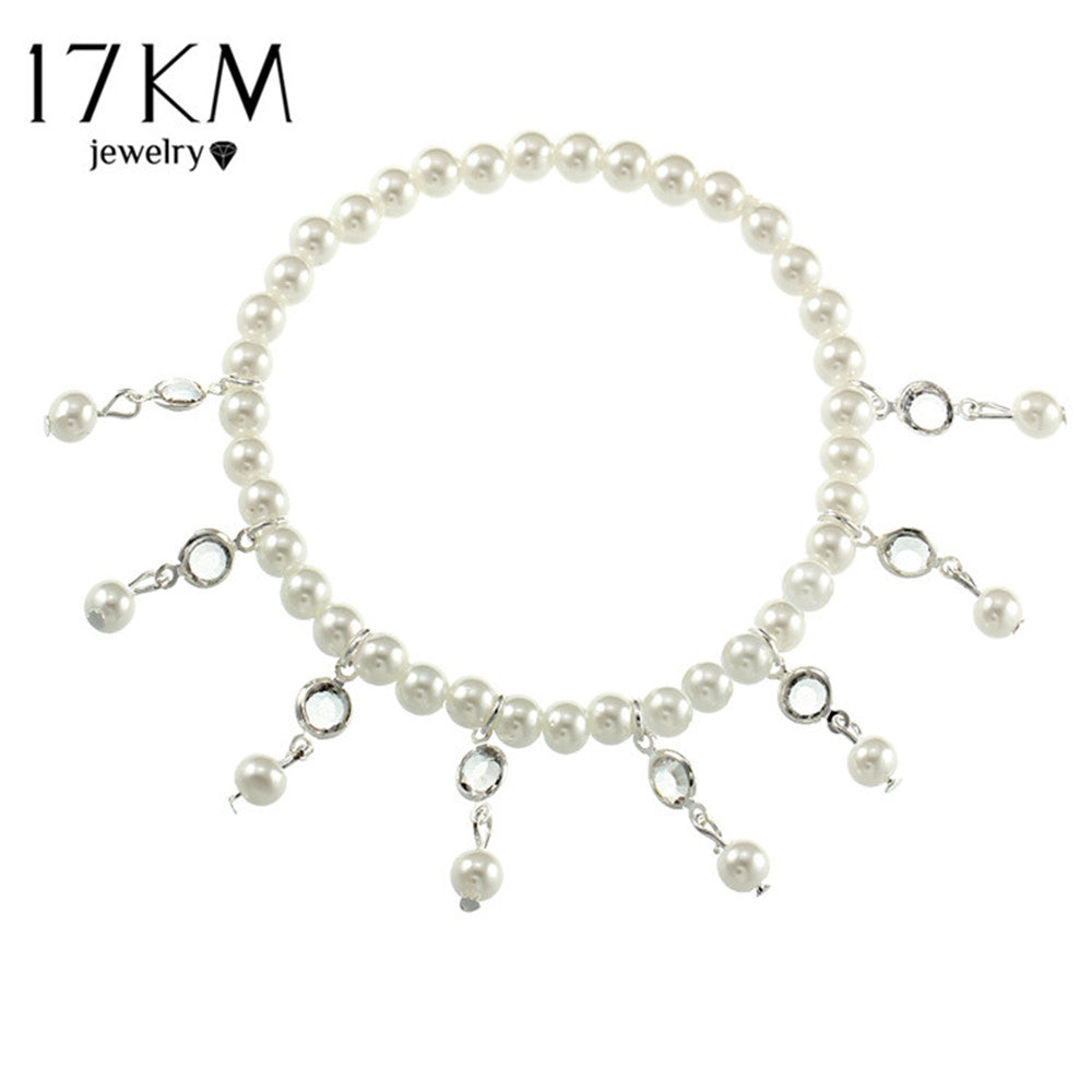 Bohemian Imitation Pearl Anklets For Women Sexy Ankle Bracelet Sandals Pulseras Tobilleras Mujer Foot Jewelry Gifts 2017