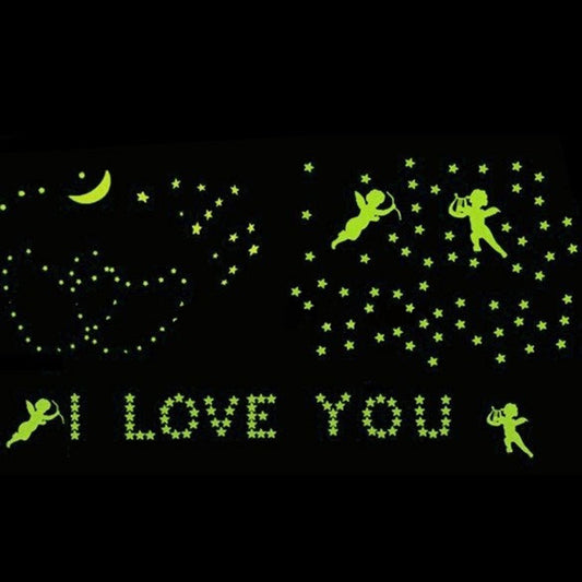 180 Pcs Stars Glow in the Dark Luminous Fluorescent Plastic Cute  Wall Decoration for Kid Home for Wedding birthday Gift