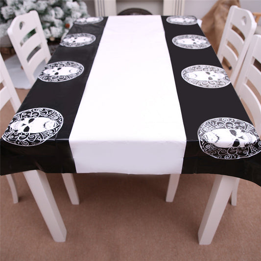 180X108CM Halloween Decoration PE Waterproof Tablecloth Skull