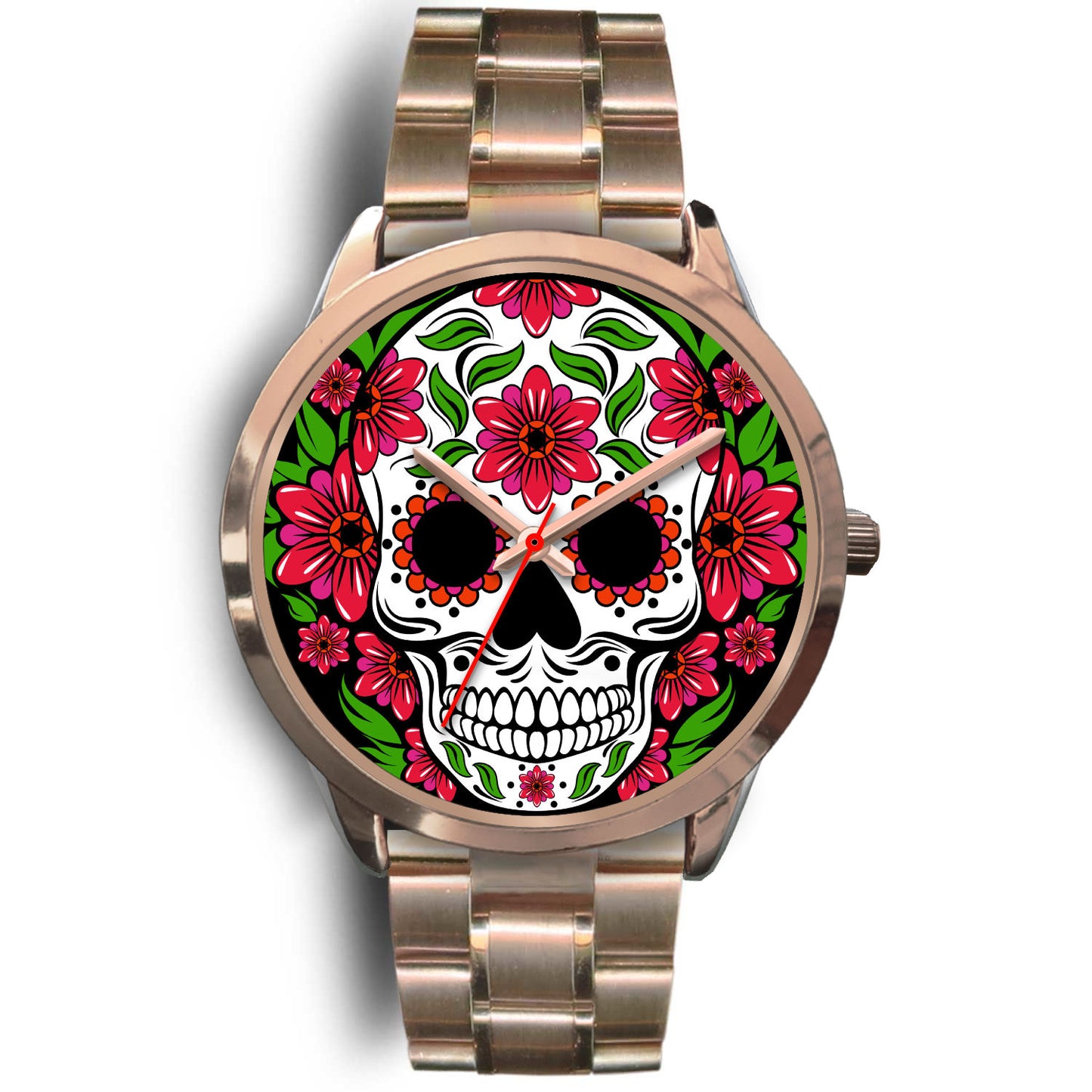 Sugar skull watch - floral skull watch