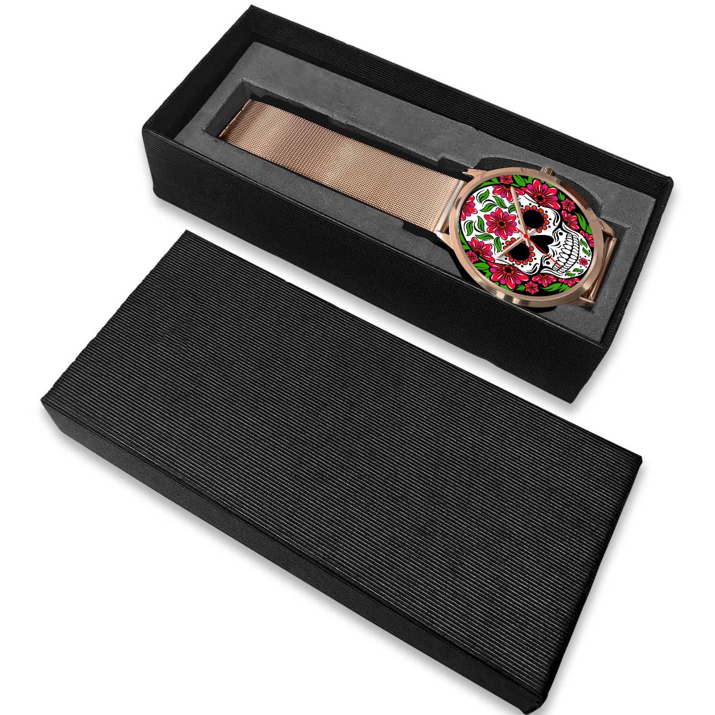 Sugar skull watch - floral skull watch
