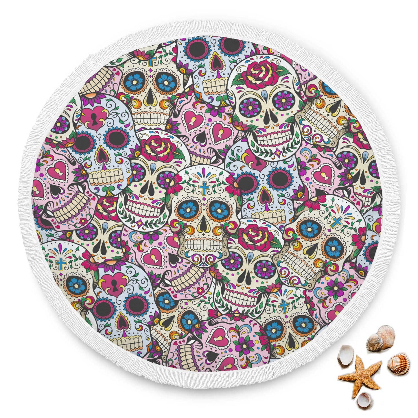 Sugar skulls Beach Blanket beach towel - super soft