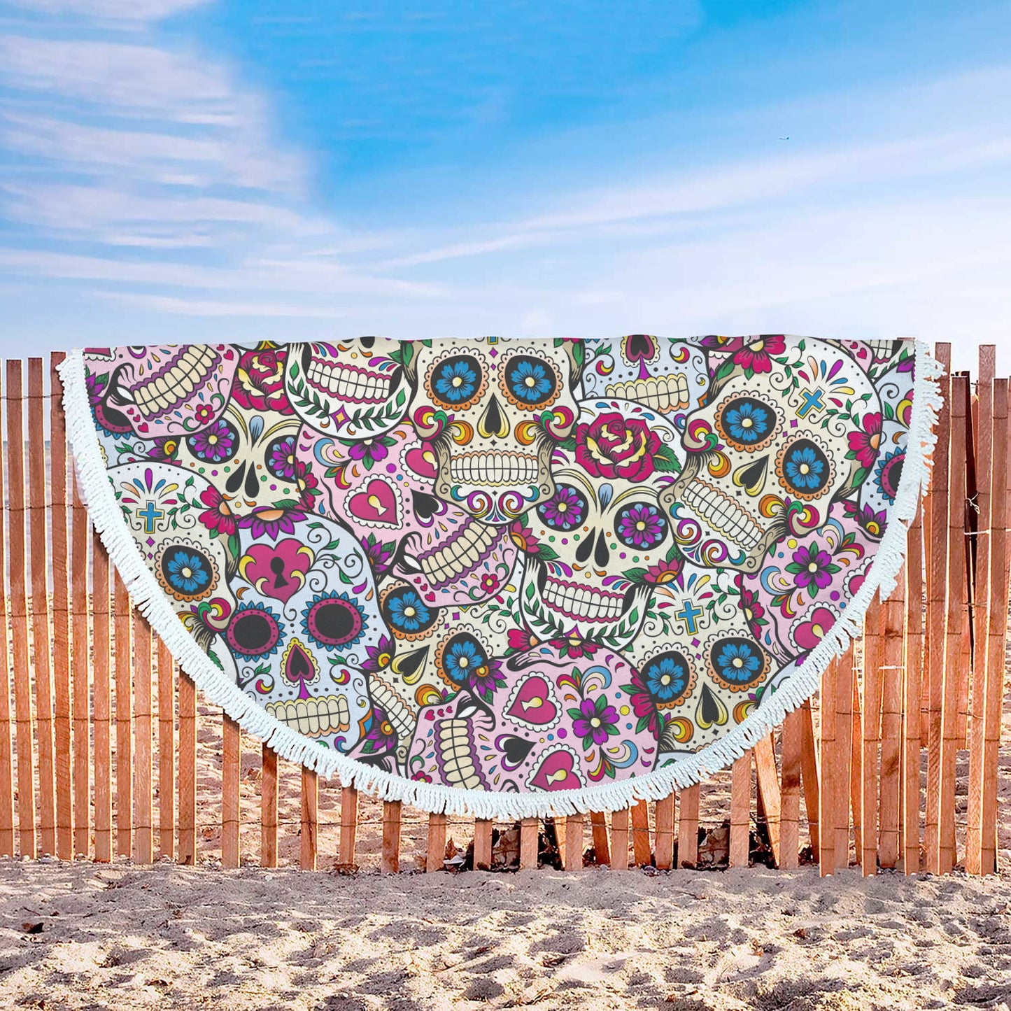 Sugar skulls Beach Blanket beach towel - super soft