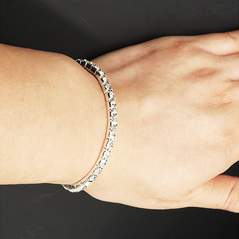 1PC Fashion Hot Sale Popular Bracelet For Women Crystal Stretch Shine Wedding Bridal Gift