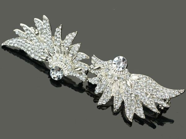 1PC New Hot Women Punk Temptation Crystal Bride Fairy Single Wing Crystal Ear Cuff Wrap Silver Plated Jewelry Free