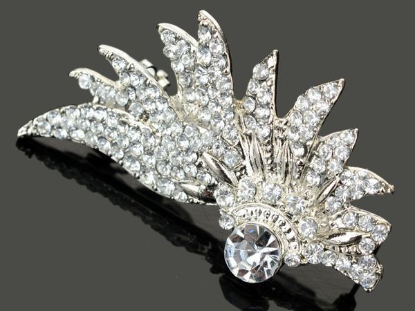 1PC New Hot Women Punk Temptation Crystal Bride Fairy Single Wing Crystal Ear Cuff Wrap Silver Plated Jewelry Free