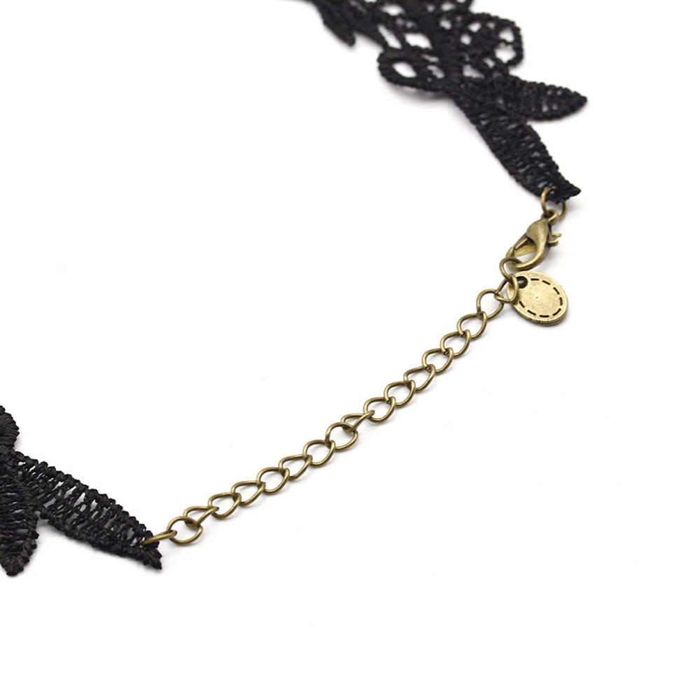 1PCNew Hot Women Black Lace& Beads Choker Victorian Steampunk Style Gothic Collar Necklace Nice Gift For Women