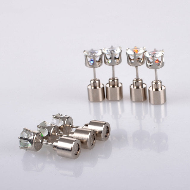 1Pair Charm LED Stud Earring Light Up Crown Glowing In Dark Crystal Ear Stud Earrings For Women Jewelry Christmas New Year Gifts