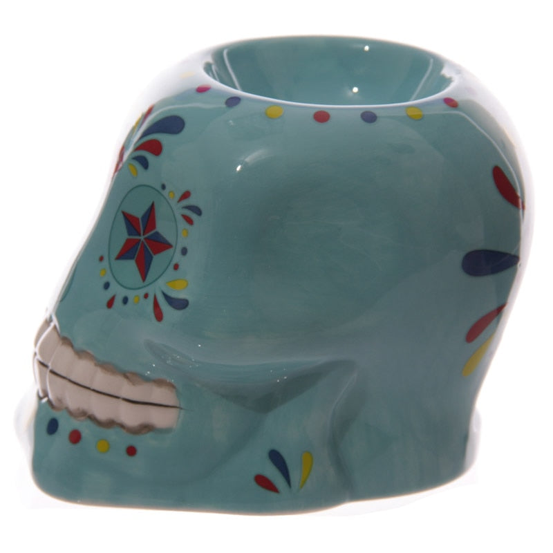 Sugar Skull Oil Burner Floral Sugar Skull