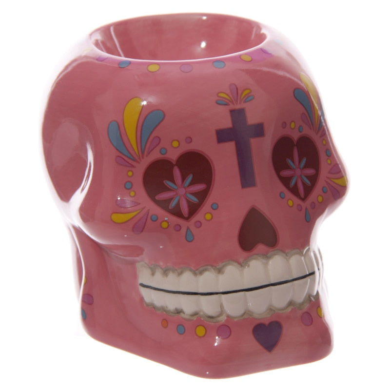Sugar Skull Oil Burner Floral Sugar Skull