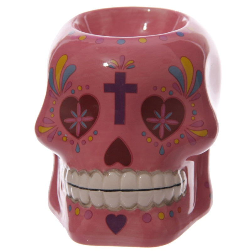 Sugar Skull Oil Burner Floral Sugar Skull