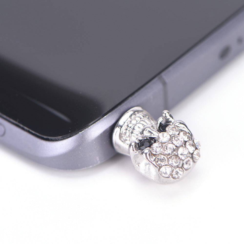 1X diamond skull head general dust plug mobile phone headset dust plug