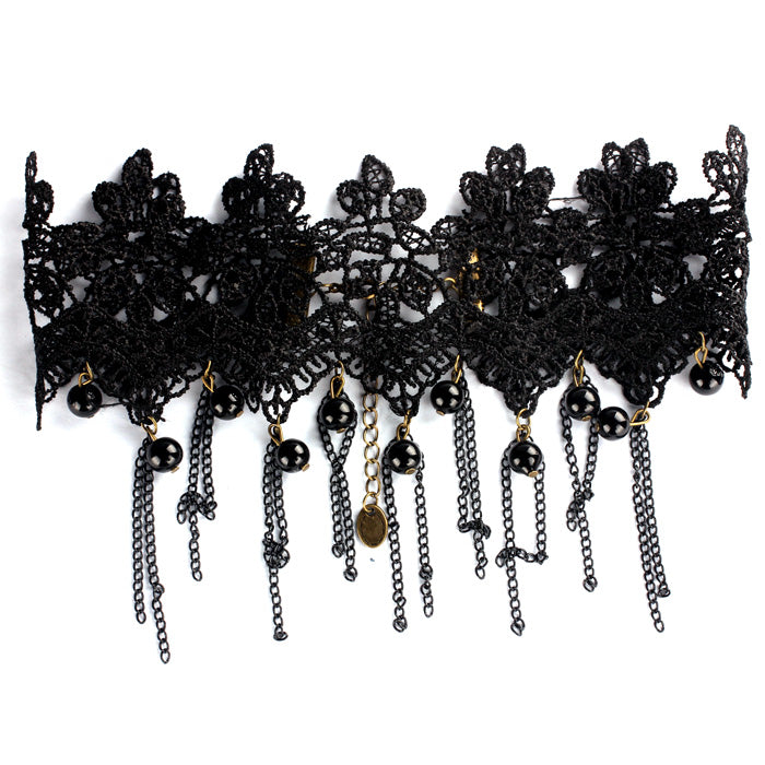 1pc Gothic Style Tattoo Tassel Lace Necklace Pendant Chain Crystal Choker Wedding Jewelry Necklace Women False Collar Statement