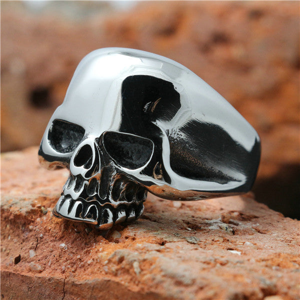1pc Size 7 to 15 Polishing Skull 316L Stainless Steel Ghost Skull Ring