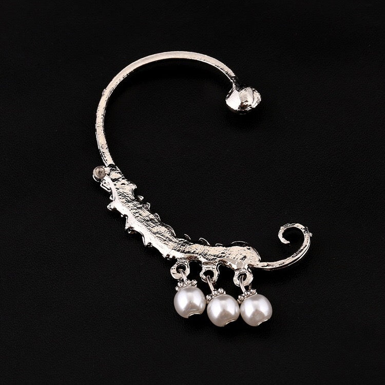 1pcs Right Left Ear Clip Fashion Pearl Pendant Ear cuff Jewelry Golden Clip On Earrings Ear Cuffs For Women
