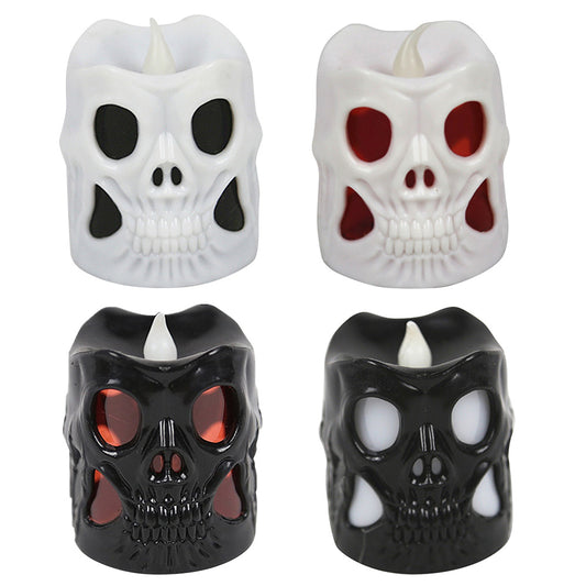 1pcs Skull Candle LED Night Light Halloween Party Decorative Creative Night Light Home Supplies Candle Lamp for Haunted House