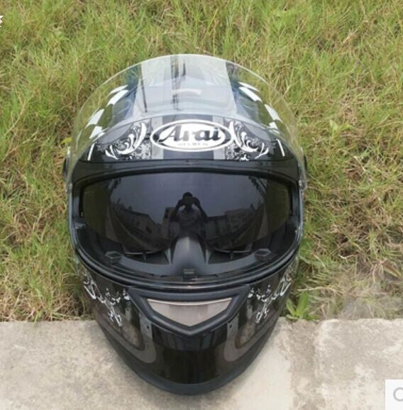 full face helmet run double lens helmet motorcycle helmet stunning color skull