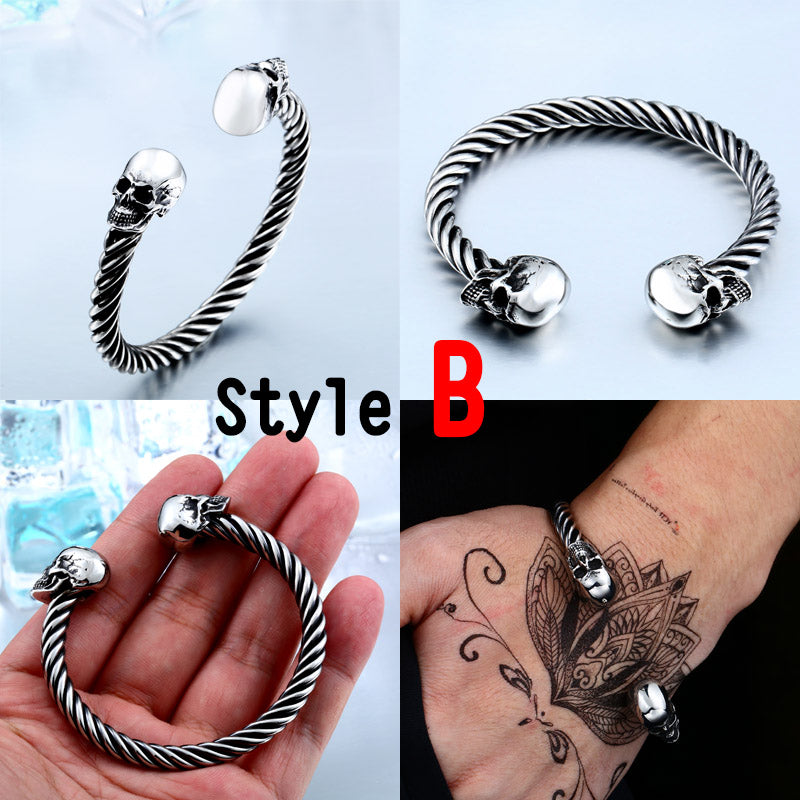 New Cool Punk Skull Bracelet For Man 316 Stainless Steel love Bangle Man's High Quality Jewelry BRG-012