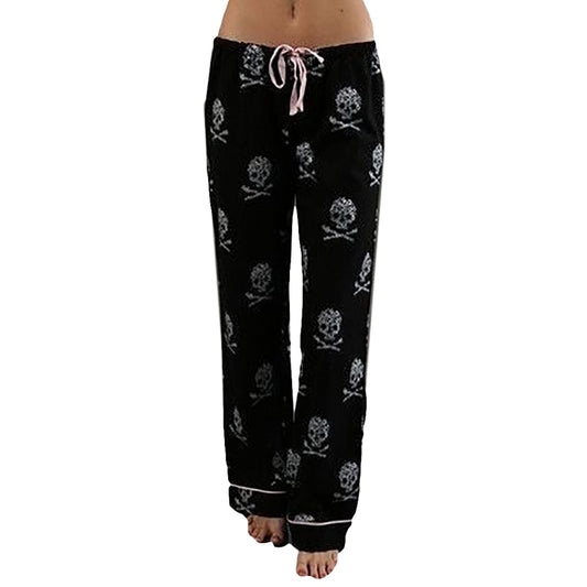 Women Pants Casual Low Waist Flare Wide Leg Long Pants