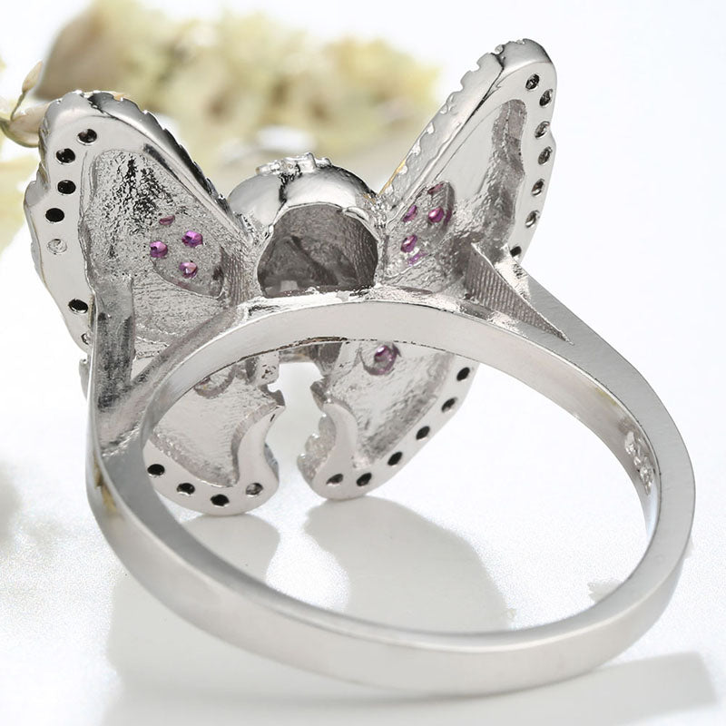 Fashion Gothic Style Butterfly Skull Ring for Men and Women Jewelry