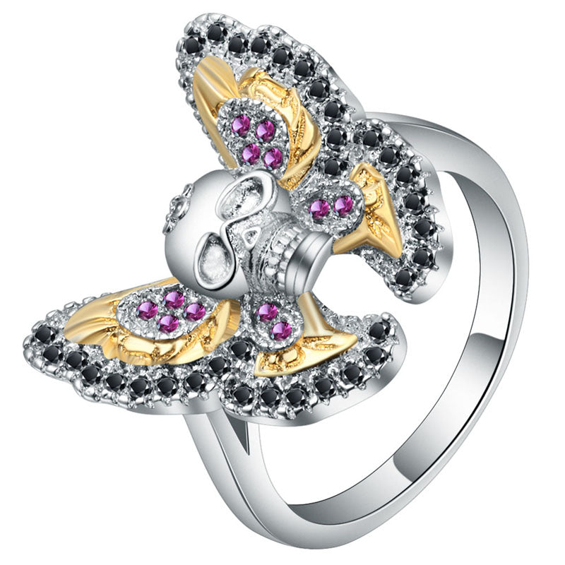 Fashion Gothic Style Butterfly Skull Ring for Men and Women Jewelry