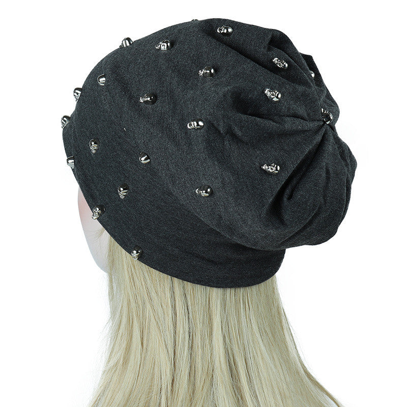Skullies Caps Slouchy Beanie Cap Cotton Knitted Unisex Hats