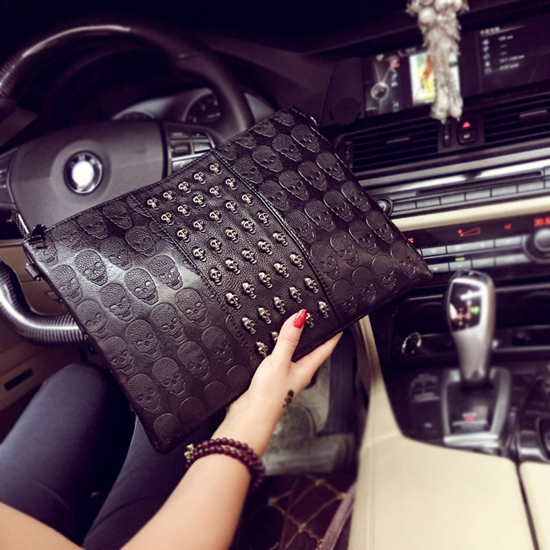 Handbag Skull Printed Casual Clutch Envelope Shoulder Bag