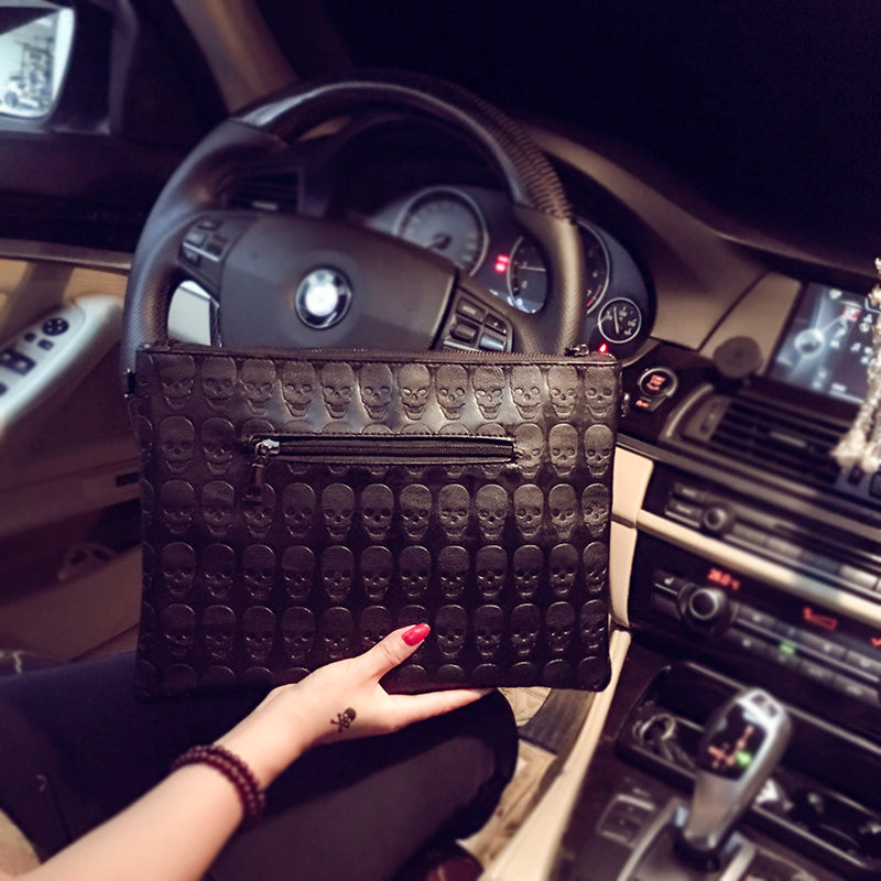 Handbag Skull Printed Casual Clutch Envelope Shoulder Bag
