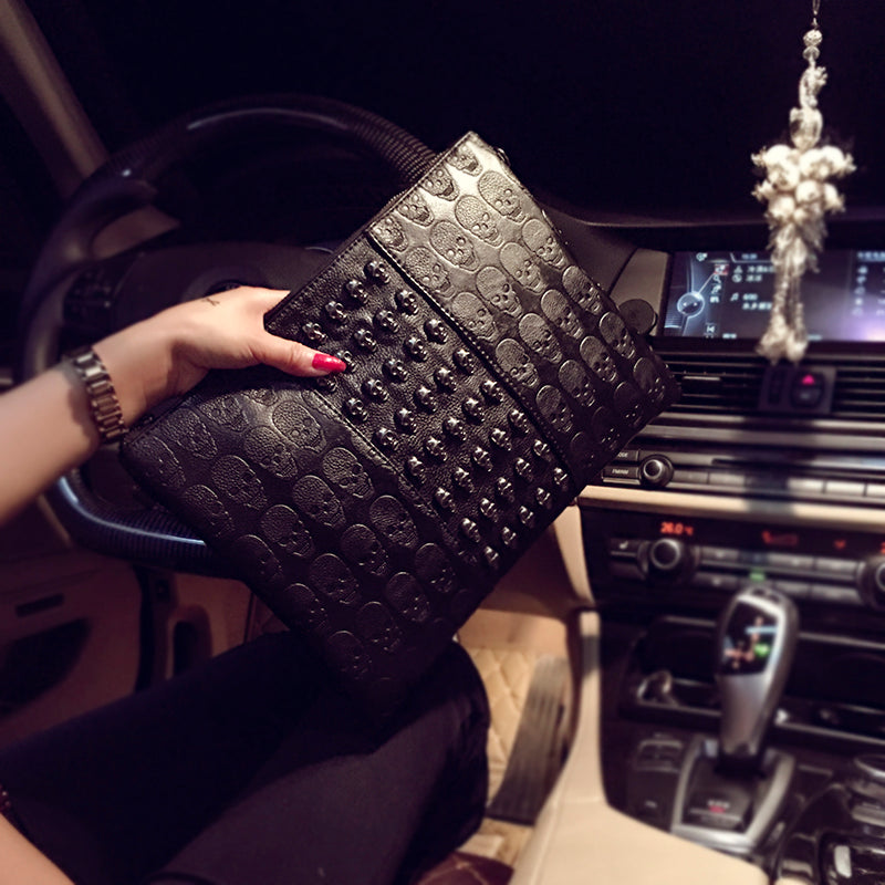 Handbag Skull Printed Casual Clutch Envelope Shoulder Bag