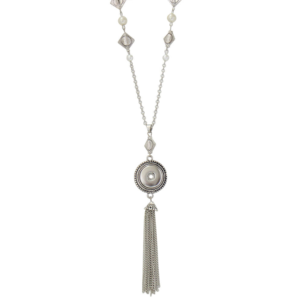 New Choker Necklace Fashion Silver Color Fit 18mm Colorful Snap Buttons Bead Pendant Statement Necklace For Women Jewelry