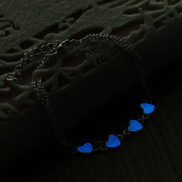 New Fluorescent Luminous Flower Star Heart Charm Bracelets For Women Lover Bangles Party Fashion Glow In Dark Jewelry Gift