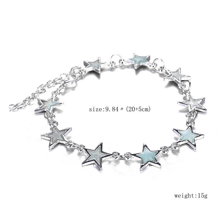 New Fluorescent Luminous Flower Star Heart Charm Bracelets For Women Lover Bangles Party Fashion Glow In Dark Jewelry Gift