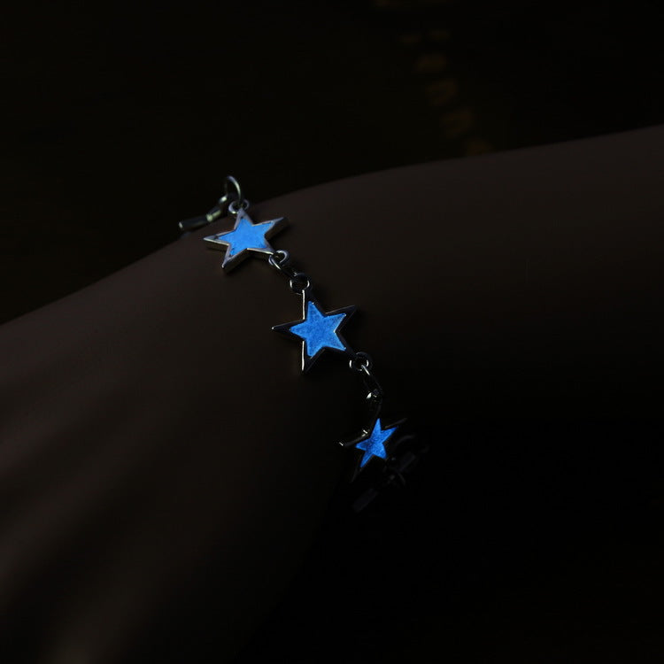 New Fluorescent Luminous Flower Star Heart Charm Bracelets For Women Lover Bangles Party Fashion Glow In Dark Jewelry Gift