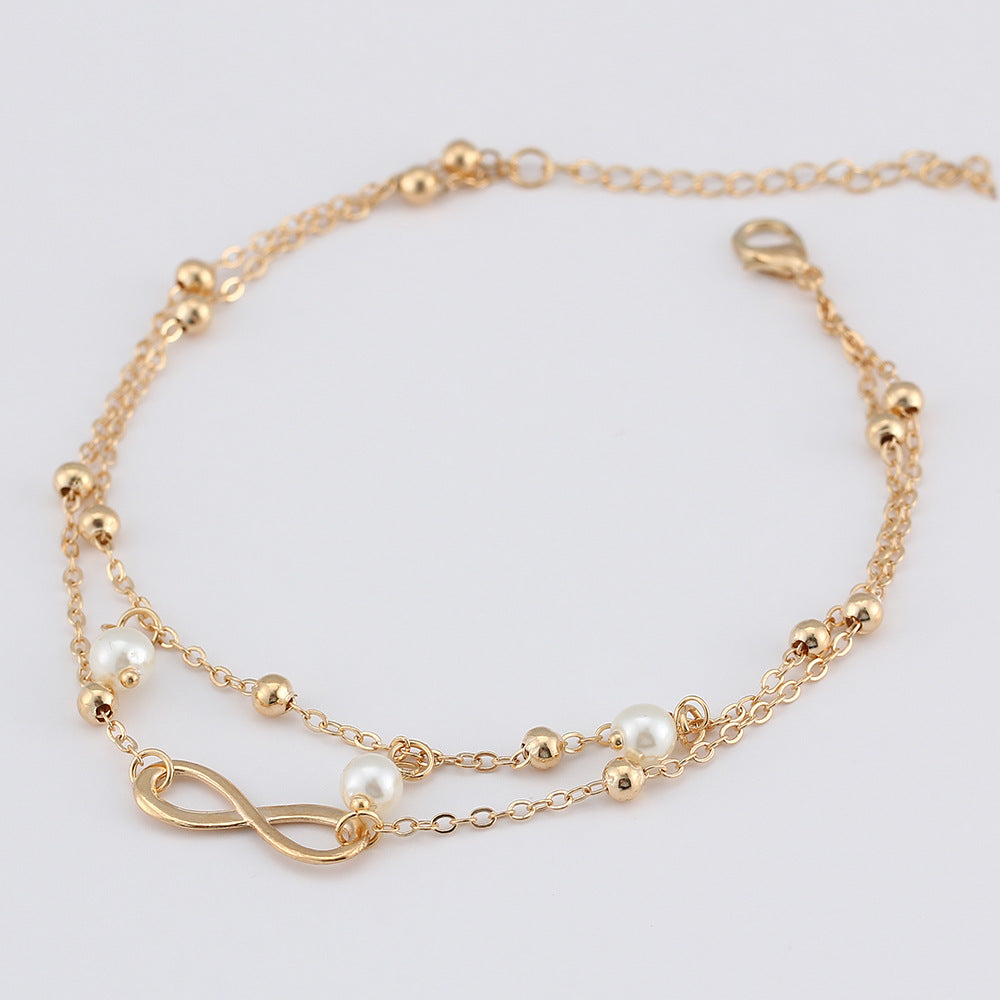 New Vintage Punk Anklet Fashion Bead Tassel Bracelet For Women Ladies Beach Ankle Chain Tassel Foot Chain Anklets