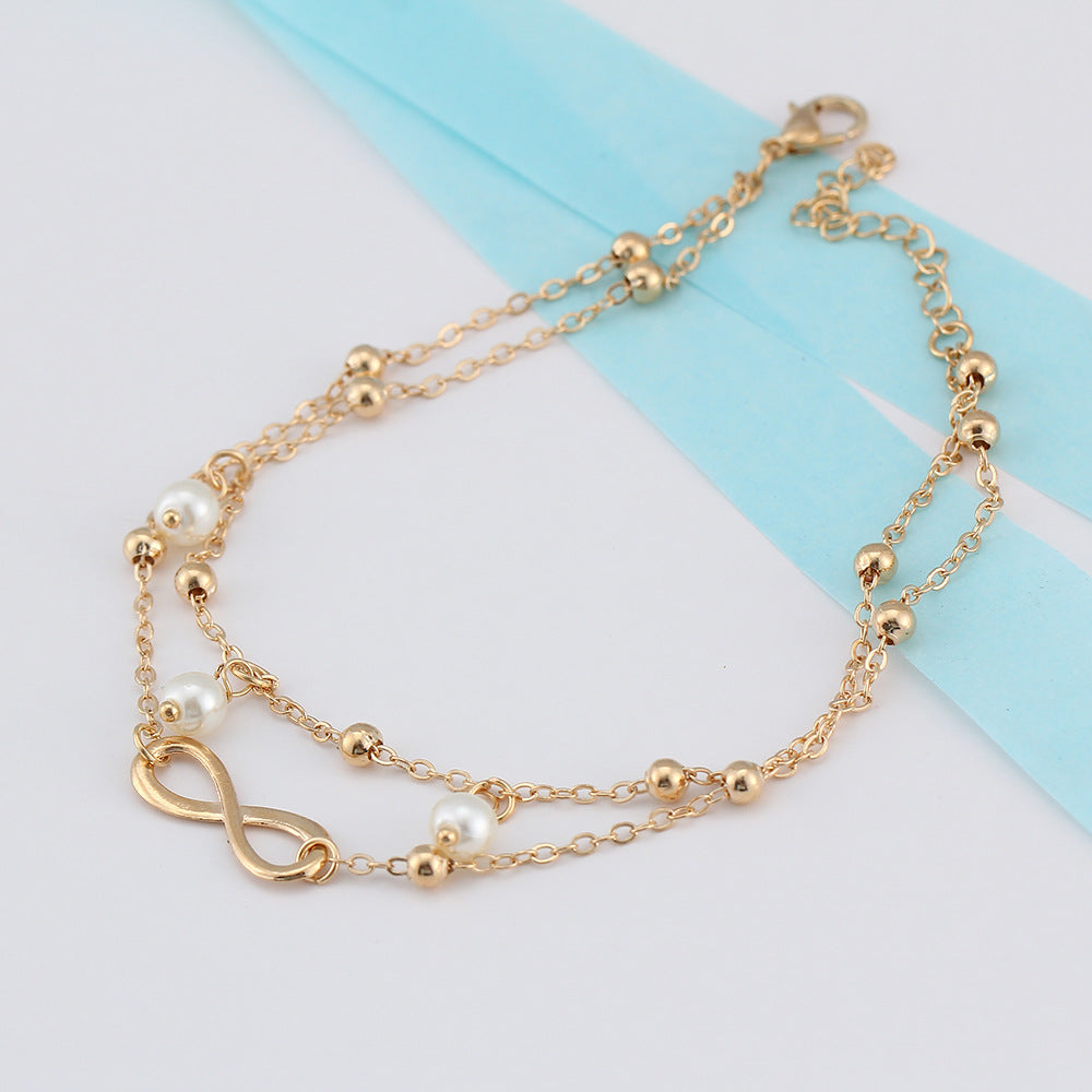 New Vintage Punk Anklet Fashion Bead Tassel Bracelet For Women Ladies Beach Ankle Chain Tassel Foot Chain Anklets