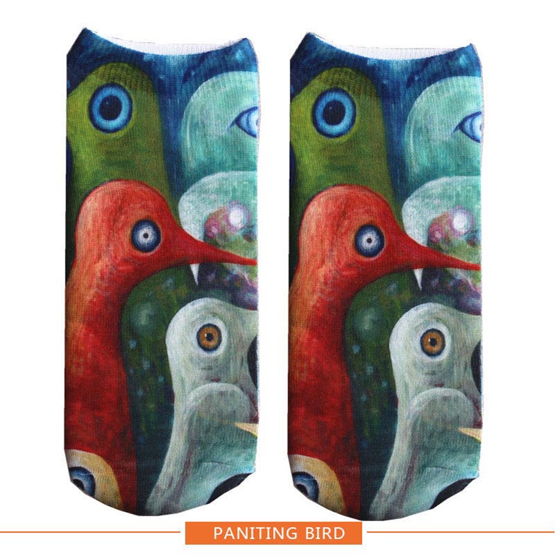 New arrival Women Low Cut Ankle Socks Funny Skull 3D Printing Sock Cotton Hosiery Gothic Punk Shantou Printed Sock