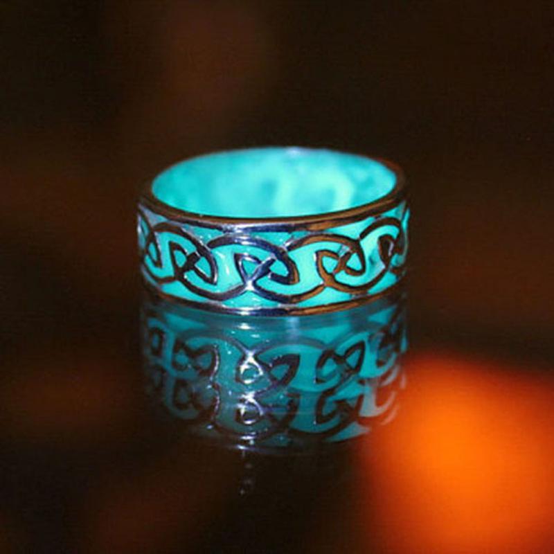 Retro Fashion Steampunk Rings Glow in the Dark For Women Luminous Ring Gift Jewelry