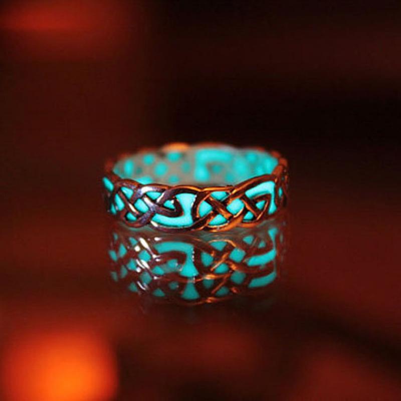 Retro Fashion Steampunk Rings Glow in the Dark For Women Luminous Ring Gift Jewelry