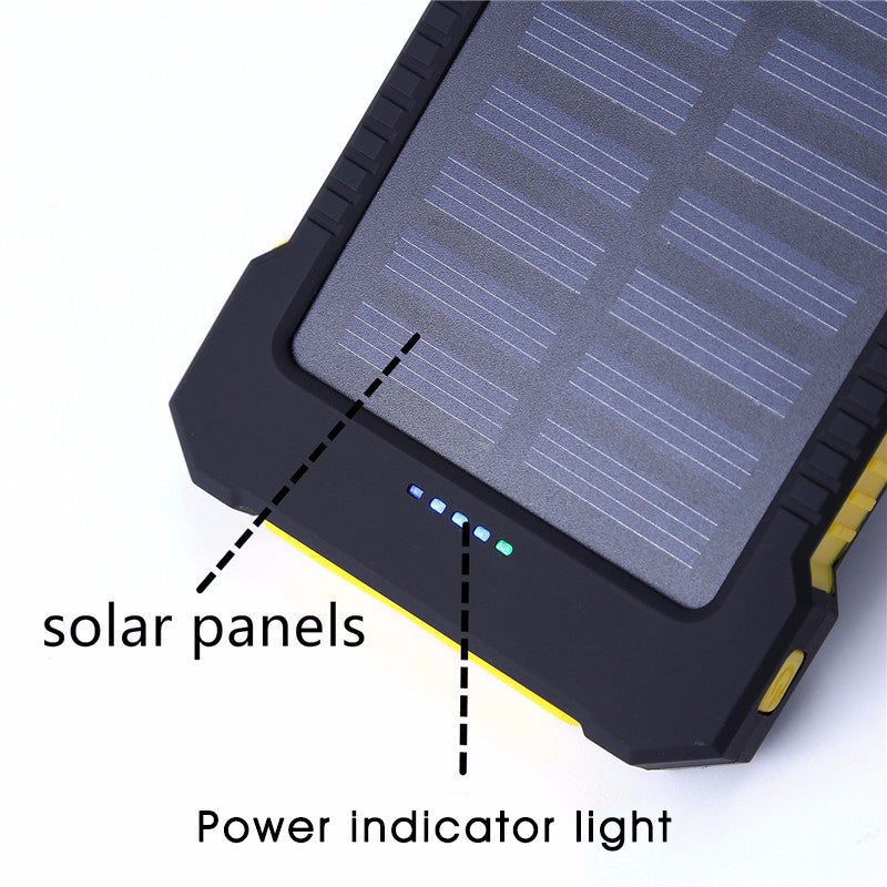 Solar Panel Portable Waterproof Power Bank 18000mah Dual-USB Solar Battery PowerbankPortable Cell Phone Charger